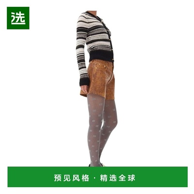 香港直邮Ganni V 领条纹开衫 K2326针织羊毛刺绣