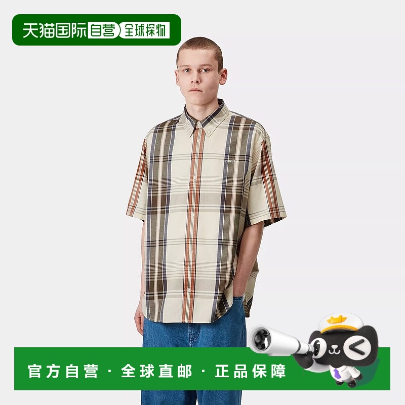 自营欧洲直邮Carhartt Wip 男士多色棉短袖衬衫格纹