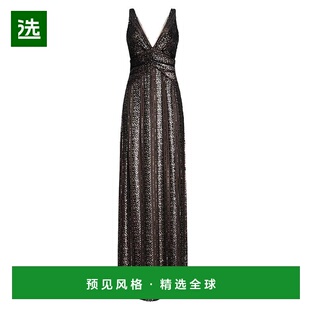 1h可退 【美国直邮】Halston|Esra 亮片 V 领礼服长裙时尚高端减
