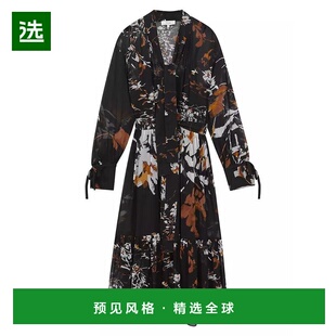 1h可退 【美国直邮】Reiss Charlotte 印花系腰带中长连衣裙
