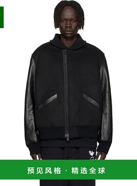 1h可退 香港直邮Y-3 男士 黑色 Letterman 棒球夹克 JX7338