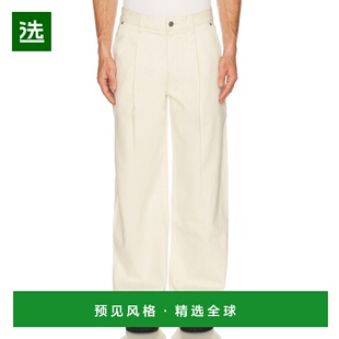 1h可退 香港直邮Helmut Lang 海尔姆特·朗 男士 宽松褶裥牛仔裤