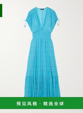 1h可退 香港直邮retrofete 女士 Tennie 水晶缀饰层接式细褶真丝