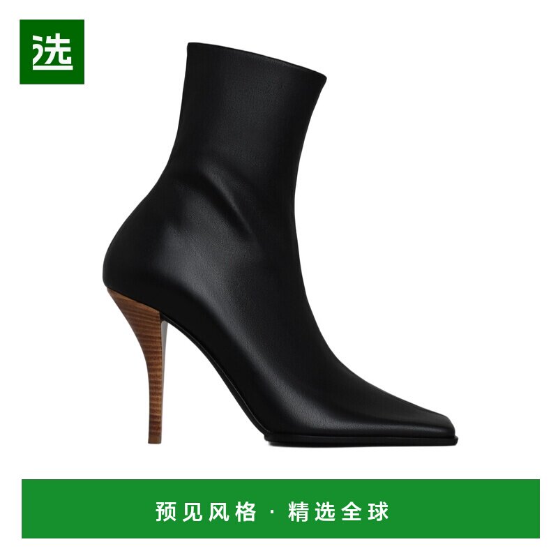 1h可退 香港直邮Alaia 方头袜跟踝靴 AA3O2018I106女鞋短靴高跟