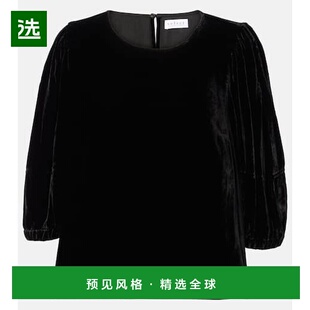 1h可退 香港直邮Velvet 女士 Nancy 天鹅绒上衣 black黑色 舒适时