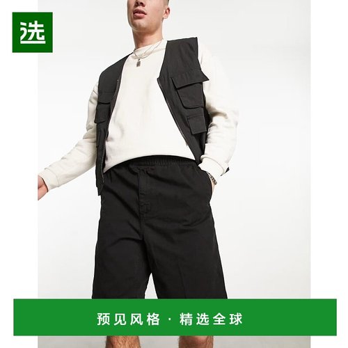 1h可退 香港直邮CARHARTT WIP 男士 flint jort 常规木匠水洗黑色