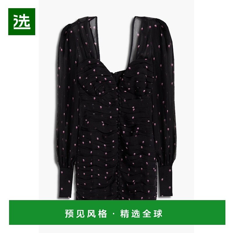 1h可退 香港直邮retrofete 女士 Calla 褶皱印花真丝雪纺迷你连衣,女装/女士精品,连衣裙,淘宝优惠券,粉丝福利购,淘宝优惠卷