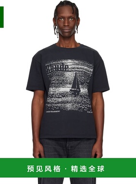 1h可退 香港直邮Rhude 男士 黑色 Lago Trasimeno T 恤 RHPS26TT0