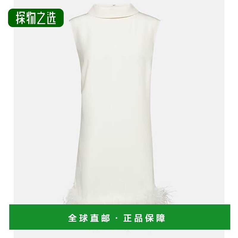 1h可退 香港直邮RIXO 女士 Bridal Candice 羽毛边真丝迷你连衣裙