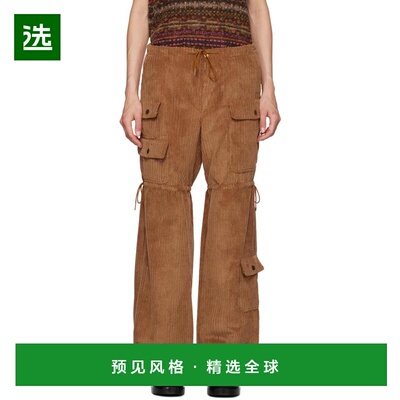 1h可退 【美国直邮】Anna Sui|黄褐色抽绳长裤直筒裤时尚休闲 柔