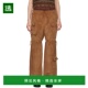 美国直邮 休闲 Anna 黄褐色抽绳长裤 1h可退 时尚 Sui 直筒裤 柔