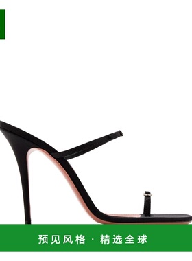 1h可退 香港直邮Amina Muaddi 女士 鞋跟黑色高跟鞋 14S364294ADU