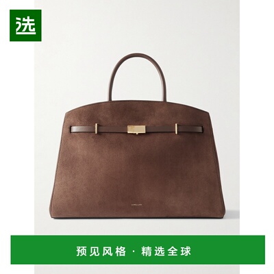 1h可退 香港直邮DeMellier 女士 The Hudson 皮革饰边绒面革手提