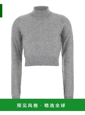 香港直邮Sportmax 斯宝麦斯 女士 'Gubbio' 灰色短款高领羊绒毛衣