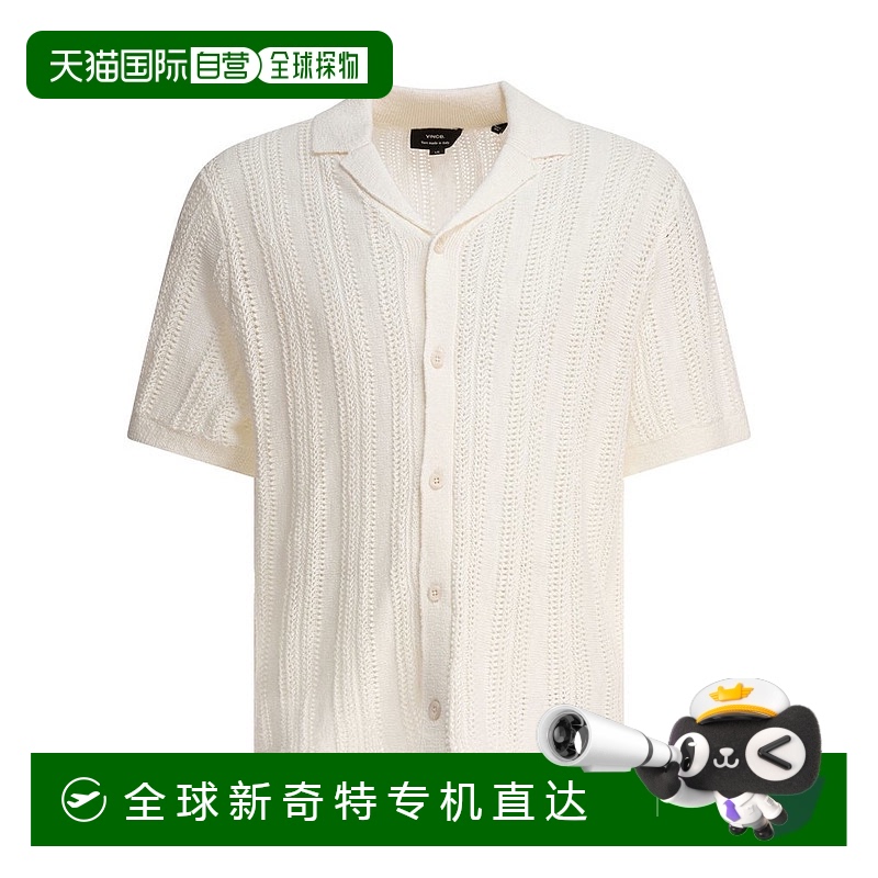 1h可退 香港直邮VINCE 男士 短袖衬衫 M09666504A white白色 舒适