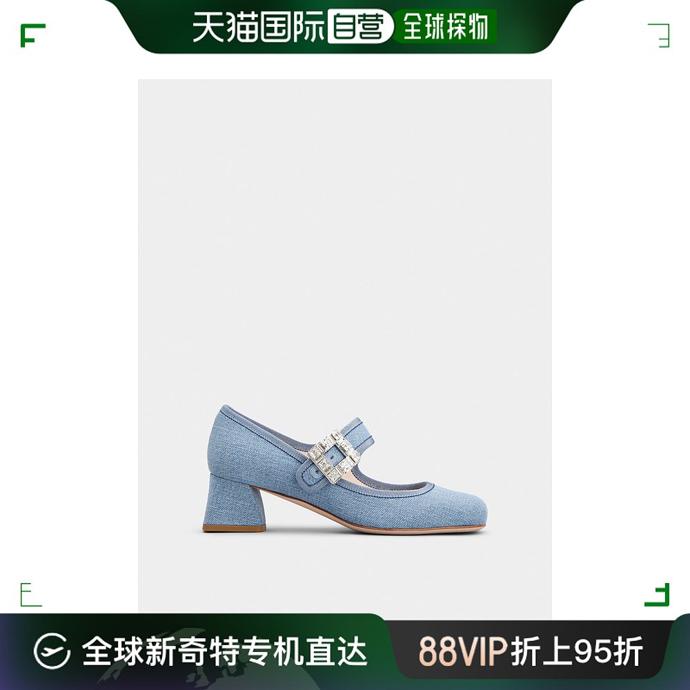 欧洲直邮rogervivier（罗杰·维维亚）女士棉质鞋面，罗缎边缘 女鞋 浅口单鞋 原图主图