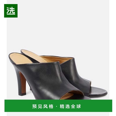 1h可退 香港直邮The Row 女士 Signum 90 皮质凉拖 black黑色 舒