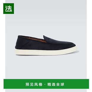 1h可退 香港直邮armani 阿玛尼 男士 Galleria 3 绒面革乐福鞋