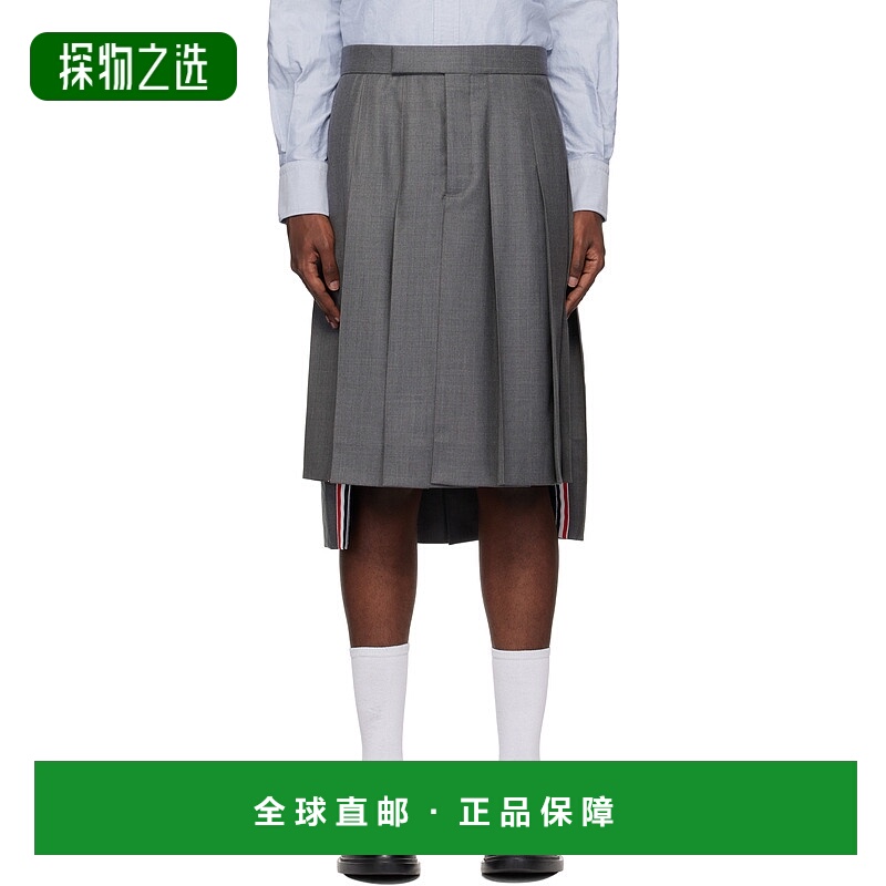 1h可退 香港直邮Thom Browne 汤姆·布朗 男士 灰色 Classic Plea