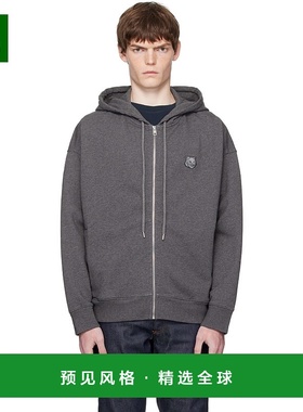 香港直邮MAISON KITSUNE 男士 灰色 Bold Fox Head Patch Fullzip
