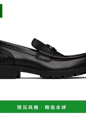 1h可退 香港直邮Burberry 巴宝莉 男士 黑色 Leather Rogue 乐福