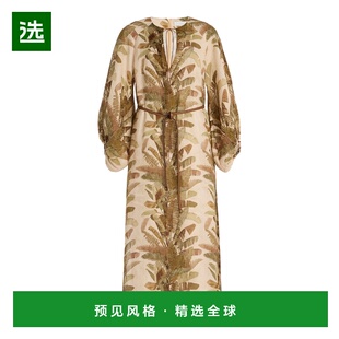 1h可退 香港直邮ZIMMERMANN 女士 Ascension 亚麻长袍式中长连衣