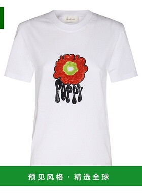 1h可退 香港直邮Sportmax 斯宝麦斯 女士 VALLO 白色棉质T恤 VALL