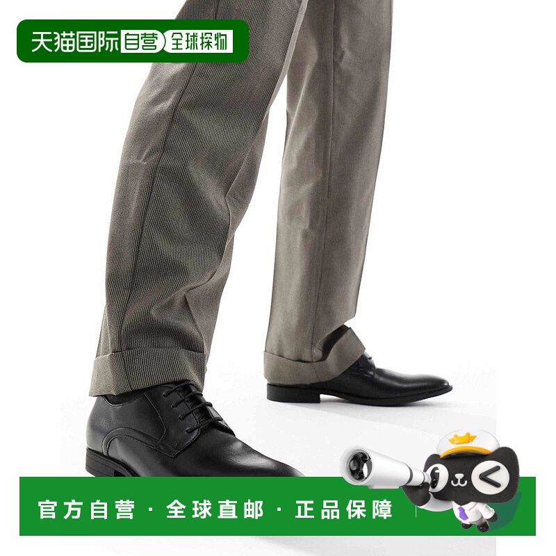 1h可退 香港直邮ASOS 男士 设计仿皮德比鞋(黑色) black黑色 舒适