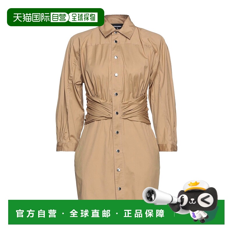 1h可退 香港直邮Dsquared2 二次方 女士 Office 连衣裙 brown棕色
