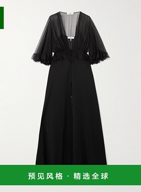 1h可退 香港直邮Chloe 蔻依 女士 V领长裙 CH25SRO26355 black黑