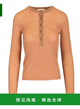 香港直邮CHLOÉ 女士T恤 CH24WMP516679P0 SS2026 棕色 L/S T-SHIR