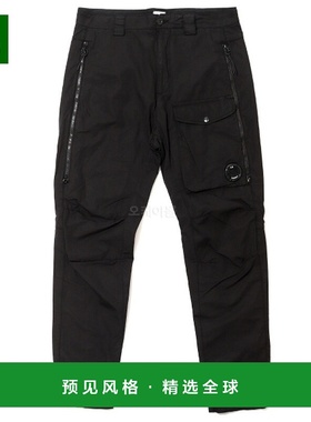 韩国直邮Company康柏力七分宽松休闲裤黑色拉链多口袋系扣直筒