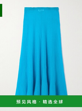 香港直邮Alaïa 女士 褶裥马海毛混纺中长半身裙 AA9J2419K123B