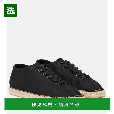 1h可退 香港直邮Lemaire 女士 Linoleum 绑带麻底鞋 black黑色 舒