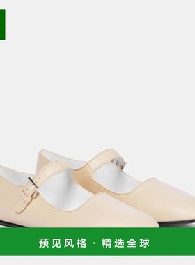 1h可退 香港直邮The Row 女士 Ava 皮质芭蕾舞鞋 white白色 舒适