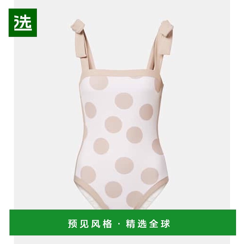 1h可退 香港直邮Simkhai 女士 Piper 波尔卡圆点泳衣 beige米色