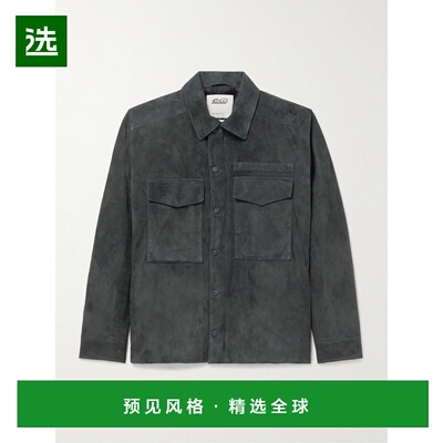 1h可退 香港直邮VALSTAR 男士 Robert 带里衬绒面革夹克 407AI051