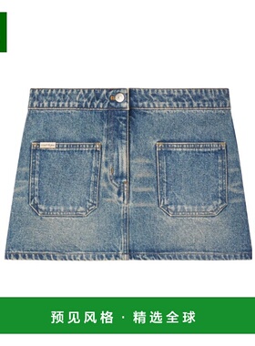 香港直邮Courreges 口袋牛仔迷你裙 324DJU191DE0033半身裙牛仔裙