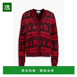 珠片精饰提花针织针织开衫 1h可退 女士 甘尼 K211 香港直邮GANNI