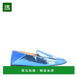 1h可退 香港直邮Sergio Rossi 塞乔·罗西 女士 乐福鞋 blue蓝色