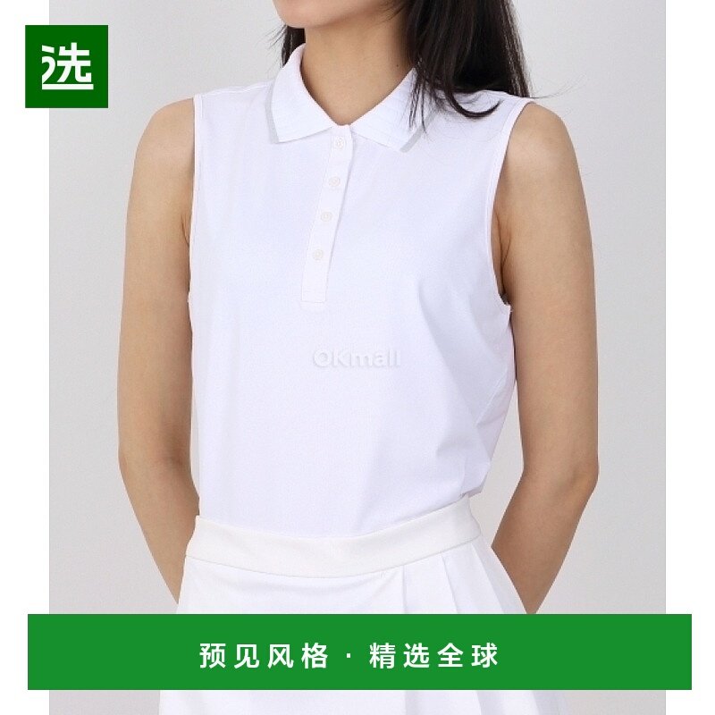 韩国直邮G/FORE G4LC0K804-SNO 褶领无袖高尔夫POLO衫 男女性通用
