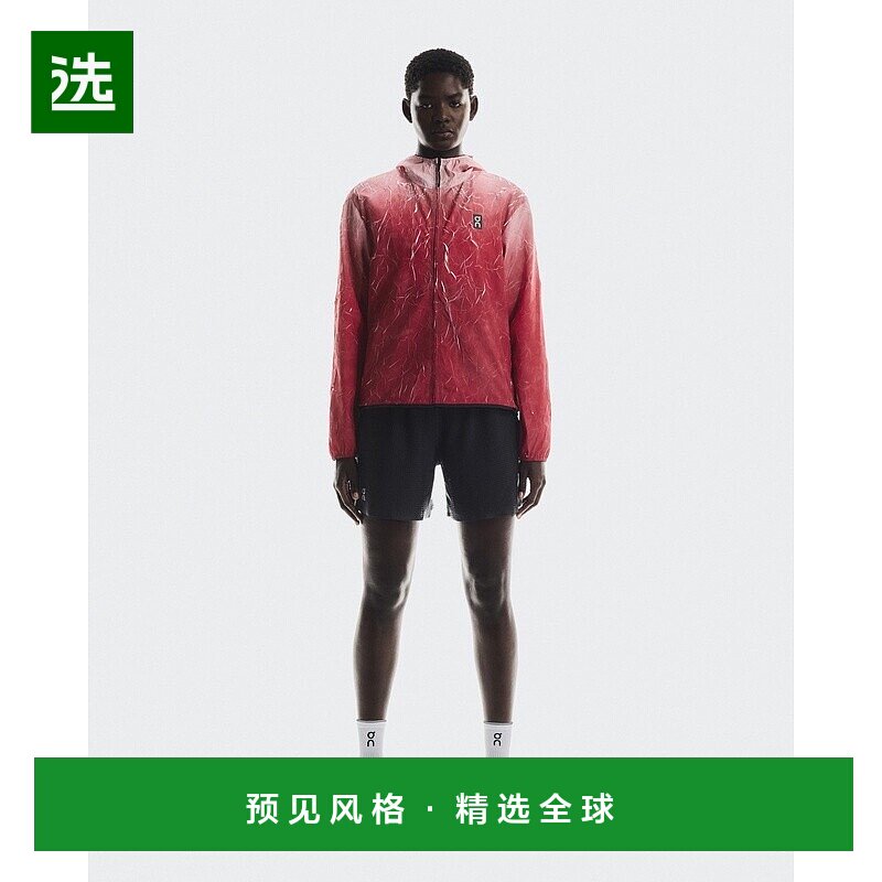 欧洲直邮On昂跑 Pace系列女士红色聚酯纤维可折叠防水夹克外套