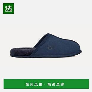 欧洲直邮UGG Scuff男士深海军蓝棉拖鞋羊毛一脚蹬半拖鞋