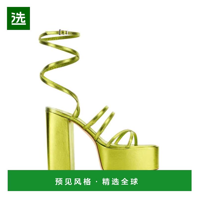 1h可退 香港直邮Paris Texas 女士 ACID EVITA 绿色皮质凉鞋 PX97 - 实物图