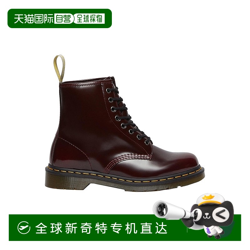 欧洲直邮DR. MARTENS 男女同款樱桃红色合成皮革8孔马丁靴
