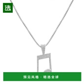美国直邮 英寸吊坠项链 Macy 男士 1h可退 钻石密镶音符