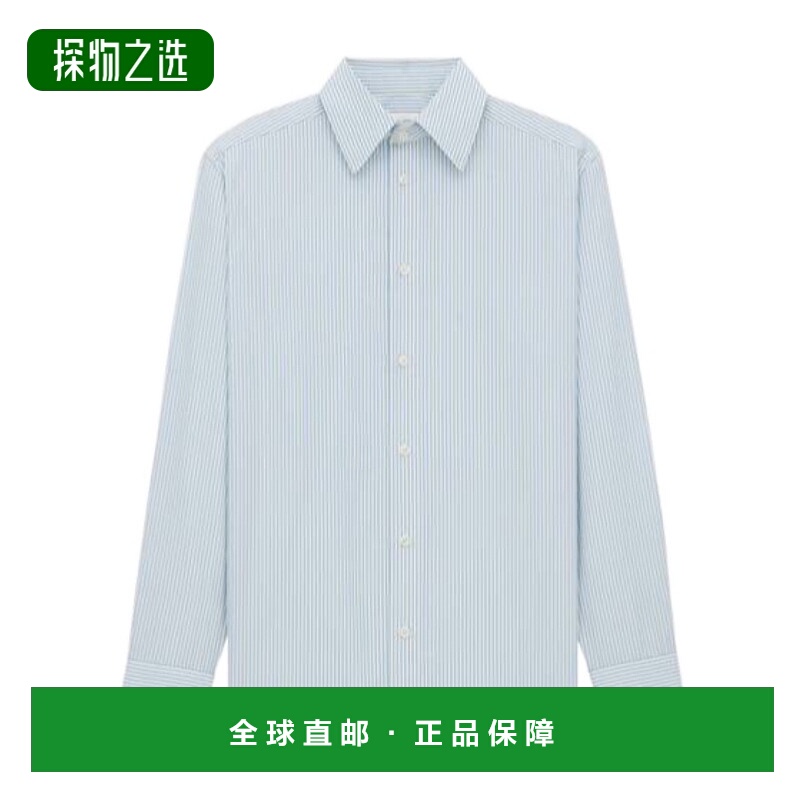 香港直邮Saint Laurent LE CASSANDRE条纹棉府绸衬衫 835520Y1L12