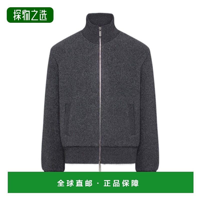 香港直邮Thom Browne 羊毛绒漏斗领拉链夹克 MJT526AJ0100