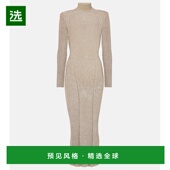 香港直邮Self Portrait 女士 1h可退 金银锦缎长款 连衣裙包臀裙