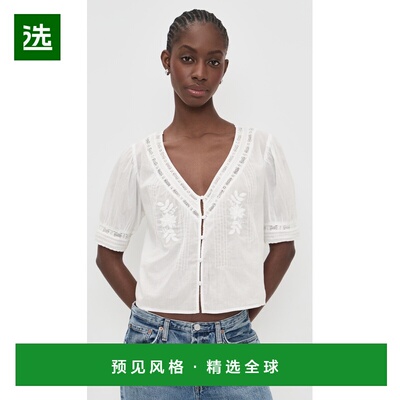 1h可退 香港直邮Velvet 女士 Mavis 衫 white白色 舒适时尚